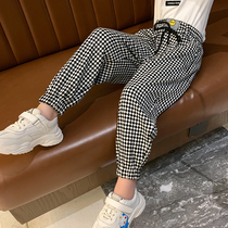 Girls casual pants 2021 New Style Autumn Korean version of the children plaid pants spring and autumn girls Childrens trousers