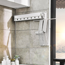 Balcony artifact telescopic invisible wall-mounted window drying rod clothes rack household hidden folding clothes hanger