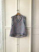 2021 early autumn new French romantic wooden ear vest vest vest female