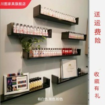  Nail art shelf Wall-mounted nail oil glue shelf swatch free perforated wall shelf Cosmetics nail polish display rack