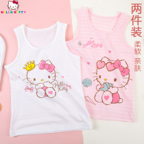 Hello Kitty childrens vest cotton girl underlay underwear spring and summer thin girl baby sling small vest 2 pieces
