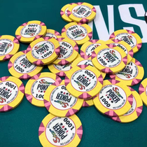 (Star Poker Premium Selection)Texas Holdem with face value bump ceramic chip spot (Star poker with face value)