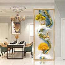 Glass screen partition living room door blocking light luxury simple modern entrance Frosted translucent double-sided three-dimensional elk