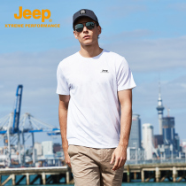 Jeep Jeep mens T-shirt printed short-sleeved sweat-absorbing t-shirt mens hiking quick-drying clothes outdoor sports half-sleeve loose-fitting clothes