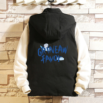 ins trendy vest boys winter coat letters loose hooded horse clip fat big size versatile sleeveless panes