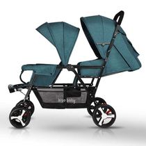 Twin baby stroller front and back stroller light folding double double seat cart can lie down