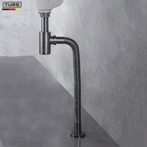 German gun gray wall row corrugated sewer pipe Bathroom basin drain pipe All copper deodorant black wall row sewer pipe