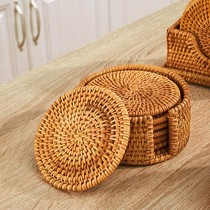 Autumn rattan coasters Vietnamese woven tea mats tea ceremony cup holders heat insulation mats Kung Fu tea accessories teapots pot mats rattan mats