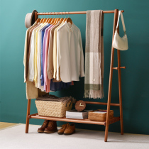 Nordic creative coat rack solid wood floor-to-ceiling bedroom household hanger log hanger simple modern clothes shelf