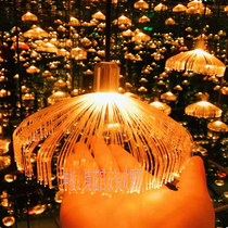  Net celebrity outdoor waterproof colorful gradient starry luminous fiber jellyfish mirror flower palace Qing Bar wedding atmosphere decorative light
