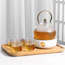 Glass bubble teapot household high temperature resistant lifting beam pot heating boiled water flower teapot set small electric pottery tea cooker