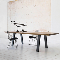 Extremely Simple Iron Art Solid Wood Desk Creative Industrial Wind Great Long Table Brief Modern Meeting Table Casual Dining Table And Chairs