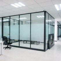 Glass screen partition wall office high partition aluminum alloy shutters double tempered glass office high sound insulation