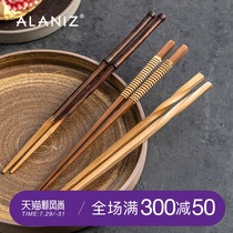 alaniz creative pointed chopsticks Household bamboo chopsticks Natural paint-free wax-free Japanese sushi chopsticks