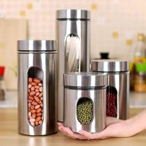 Kitchen supplies Stainless steel storage jars Visual glass sealed jars Miscellaneous grain jars Tea cans Food storage jars