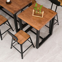 Afternoon tea table and chair industrial style theme restaurant commercial table snack bar dining table and chair combination solid wood dining dessert