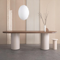 Creative Solid Wood Office Conference Table Long Table Minimalist Modern Designer Oval Simple Light Luxury Negotiate Bench