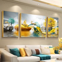 22 years living room decoration painting sofa background wall triple painting modern simple hanging painting Nordic style light luxury mural restaurant