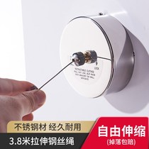 Convenient courtyard stainless steel chain clothesline telescopic rope pull-out steel wire drying terrace terrace hanger rope