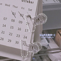 ins cute ticket clip transparent plastic clip cute long tail clip folder dovetail clip student office stationery clip