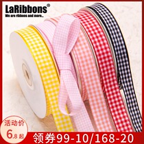 Plaid ribbon ribbon Handmade diy baking Birthday cake box packing strap Flower bouquet packing ribbon accessories