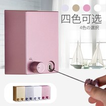 Non-perforated stainless steel shrink clothesline drying rack hotel bathroom balcony invisible retractable collared clothesline