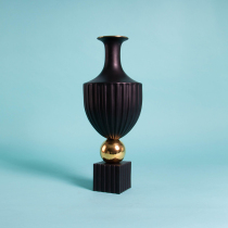 GERODI brand handmade ceramic vase frosted black decorative bottle desktop ornaments original artwork