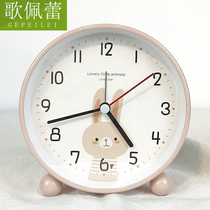  Silent alarm clock Student bedroom bedside clock Childrens cartoon desktop night lampstand clock Girls cute little trouble