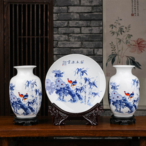 Jingdezhen Chinese retro decorative porcelain plate lucky strike head plate home decoration porch living room office ornaments