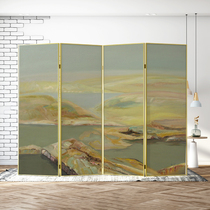 Warm modern abstract art metal screen partition hotel office door cover folding movement