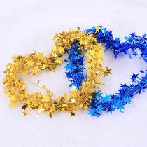Five-pointed star 7 5 meters Star Wire five-star ribbon color hair strips flower Christmas decorations pendant multi-color