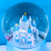 Music Dream Castle Transparent crystal ball Snowflake rotating music box Girl best friend childrens birthday graduation gift