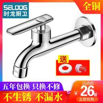 Time Dragon full copper extended into the wall kitchen single cold faucet laundry pool balcony mop pool mop long pole faucet