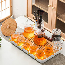 Japanese hammering glass tea set home living room kung fu teapot small office meeting high-end