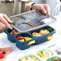 Ancient lunch box student separated portable lunch box work lunch box microwave oven large capacity grid primary school students