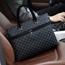 British mens bag handbag cross section business mens briefcase with leather casual shoulder messenger computer bag tide