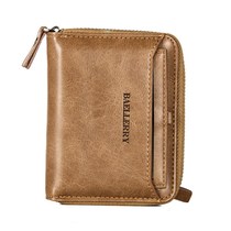 New wallet mens short Korean version of personality retro Youth student zipper wallet multifunctional drivers license wallet