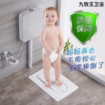 One-piece with cover plate squat toilet flush water tank set of ceramic squat toilet basin Squat pit clamshell hidden stool pool