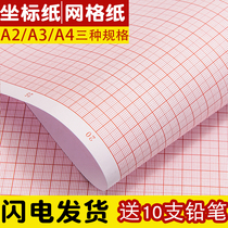 Square paper coordinate paper grid paper student drawing A4 architectural drawing calculation paper Mathematics MiG scale A3A2