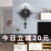 Creative new Chinese wall clock Wall clock Living room modern simple creative light luxury net red pendulum clock Fashion home clock