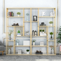  Nordic wrought iron shelf Living room entrance Creative ins partition floor-to-ceiling multi-layer storage display cabinet display shelf