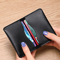 Cow Leather Ultra Slim Card Bag Korean version Card Pack Mens and womens style genuine leather card clip small mini-mount card small bag bus cutting sleeve