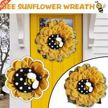 Round Wreaths Simulation Leaf Bee Sunflowerwreath Artificial