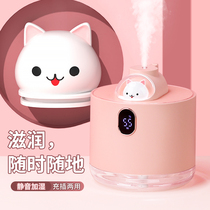 Humidifier Small Home Bedroom Inmute Office Desktop Air Moisturizing Aroma Lavender Student Dormitory High Face Value Mini Baby Pregnant Woman Bedside Spray Night Light Girl Day Gift 38