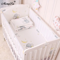 Baby children summer bed perimeter splicing bedding INS kit 3D ventilation breathable elastic mesh anti-collision pure cotton
