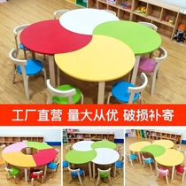  Childrens art training course table Solid wood desks and chairs Training table Calligraphy calligraphy and painting table Painting table Special table