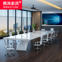 Paint conference table Long table Simple modern large conference room meeting reception negotiation table Training table and chair combination