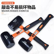Rubber hammer paving hammer tile large shockproof rubber hammer sticker Marble beating tool solid cowhide hammer
