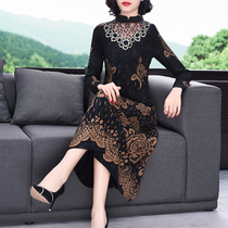 Light luxury celebrity dresses are too wide, too big, thin, mothers wear, autumn models, slim, cover cellulite, noble temperament long skirt