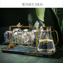 Light luxury household tea set set flower teapot afternoon tea Nordic Cup living room water cup teapot heated glass